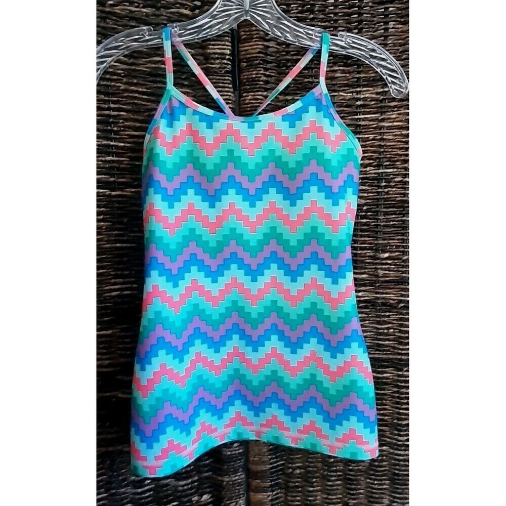 Ivivva by Lululemon Racerback Tank Top Kids 12 Aqua Athletic Beach Summer Beach